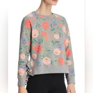 Kate Spade Gray Floral Print Top